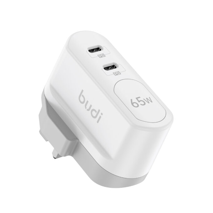 budi AC326RUW 2-bit 65W USB-C PD GaN wall high-speed charger - Image 6