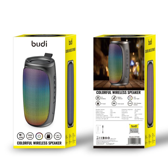budi 幻彩動態LED藍牙無線喇叭 SP06B：圖片 2