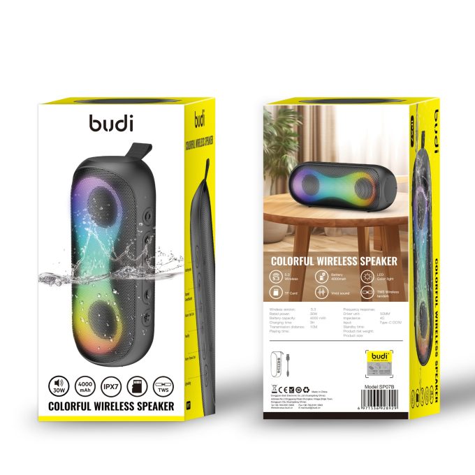 budi 幻彩動態LED防水藍牙無線喇叭 SP07B：圖片 2