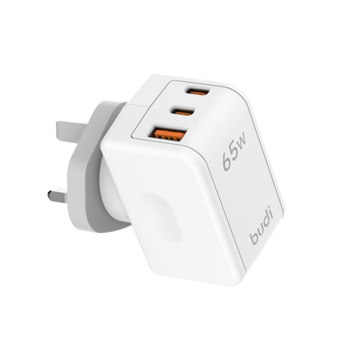 budi 3端口 65w PD3.0 & QC3.0 GaN快速充電器 AC352UW