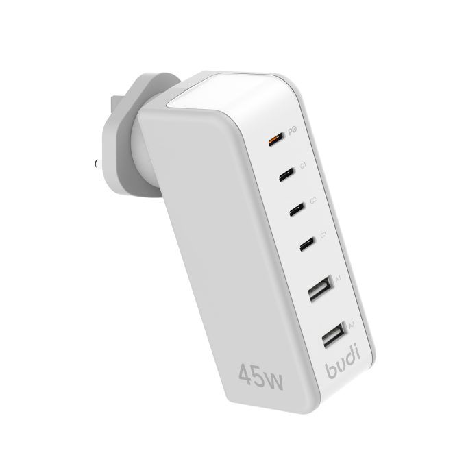 budi 6端口 USB 45W PD 旋式插頭充電器 AC301RUW：圖片 10