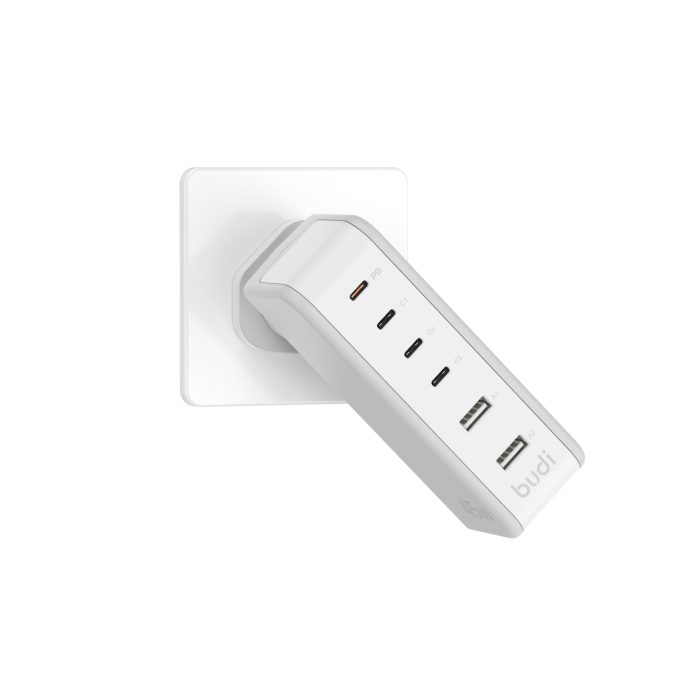 budi 6端口 USB 45W PD 旋式插頭充電器 AC301RUW：圖片 3