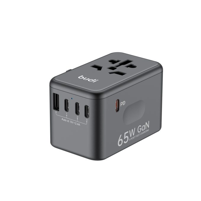 budi 5端口 USB 65W GAN氮化鎵充電旅行轉換器 AC355B65