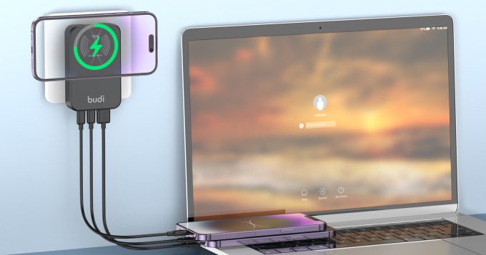 budi 3位 USB 五合一 無線PD QC 旅行快速充電器 AC336WSB：圖片 16