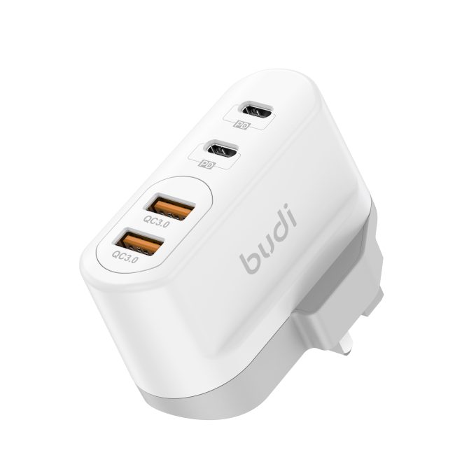 budi 4位 PD40W QC18W 摺疊插頭快速充電器 AC326TQUW：圖片 3