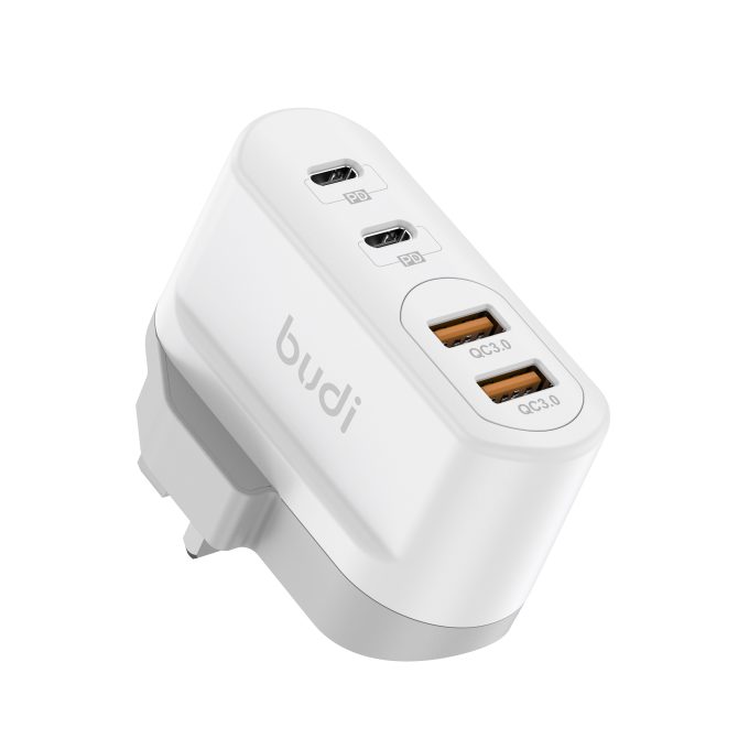 budi 4位 PD40W QC18W 摺疊插頭快速充電器 AC326TQUW：圖片 4