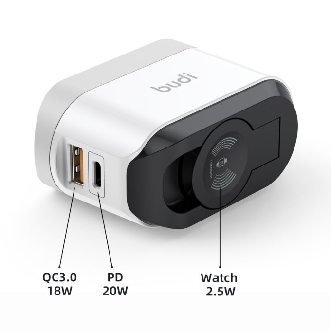 budi 2位USB 蘋果手錶 二合一 PD QC 快速充電器 AC330WUW：圖片 6