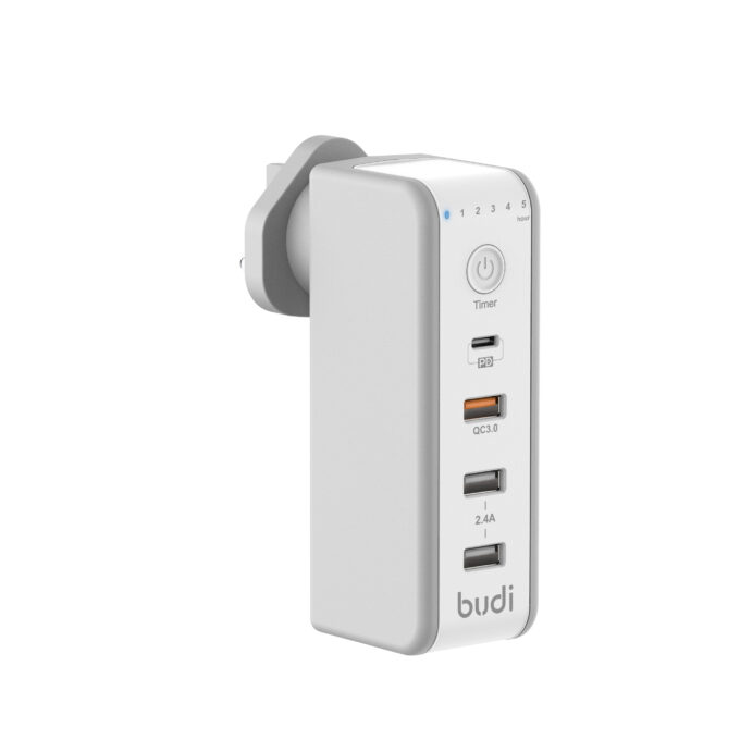 budi 4端口 USB 帶定時掣旋轉插頭快速充電器 M8J301TU