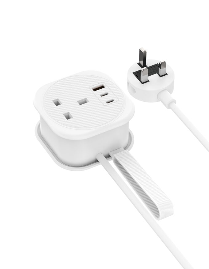 budi 1-Socket AC with 3-Port PD QC Fast Charging Power Strip AC307UW - Image 8