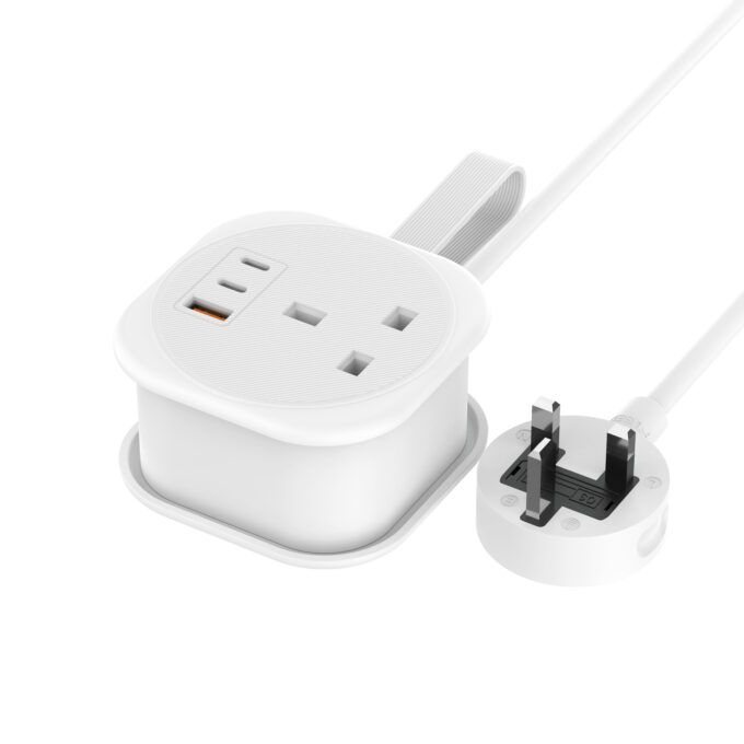 budi 1-Socket AC with 3-Port PD QC Fast Charging Power Strip AC307UW - Image 9