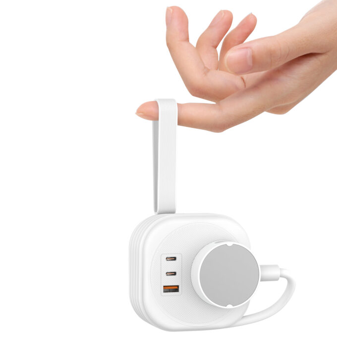 budi 1-Socket AC with 3-Port PD QC Fast Charging Power Strip AC307UW